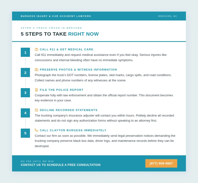 Steps to Take After a Truck Crash in Brevard